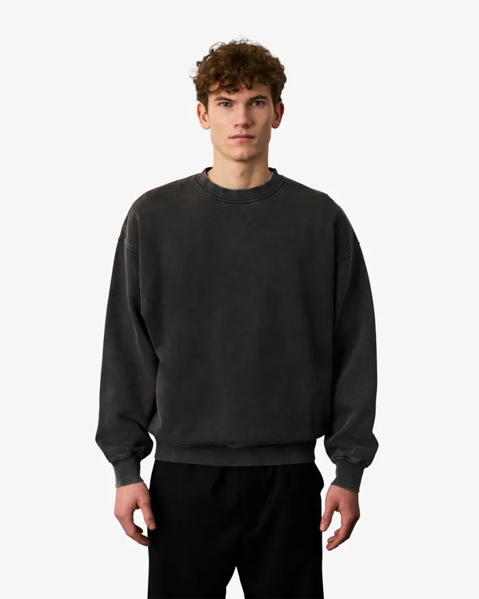 Men Organic Oversized Crew Light Aqua Colorful Standard Crewneck Sweatshirts