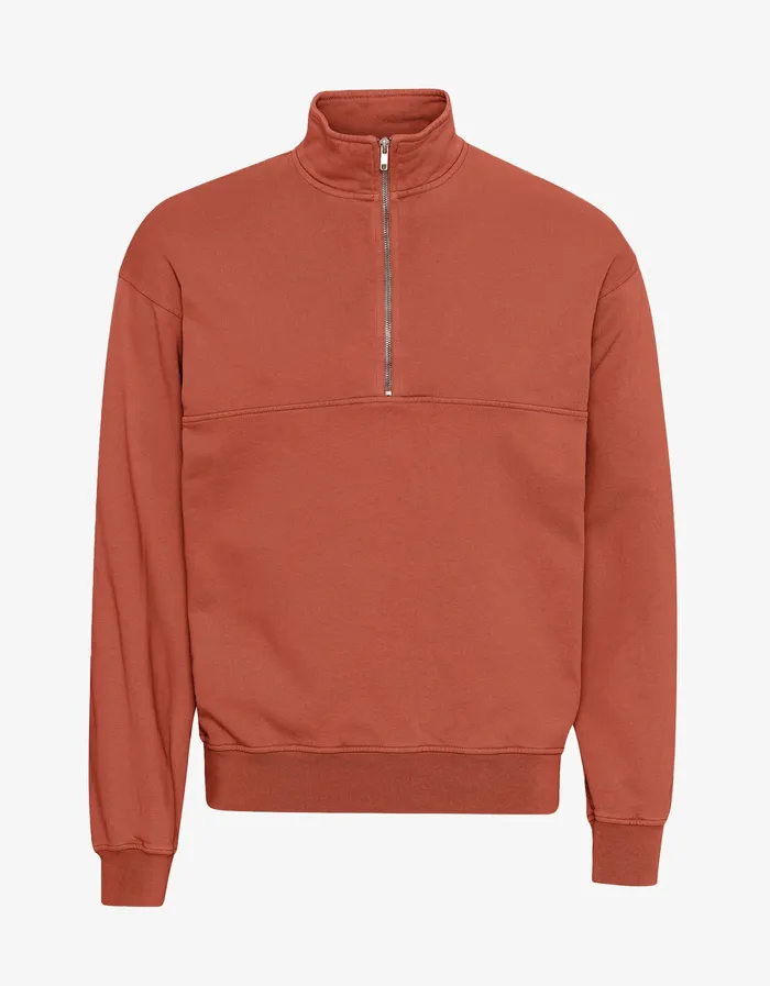 Men Organic Quarter Zip 8211 Dark Amber Quarter Zips Colorfulstandard