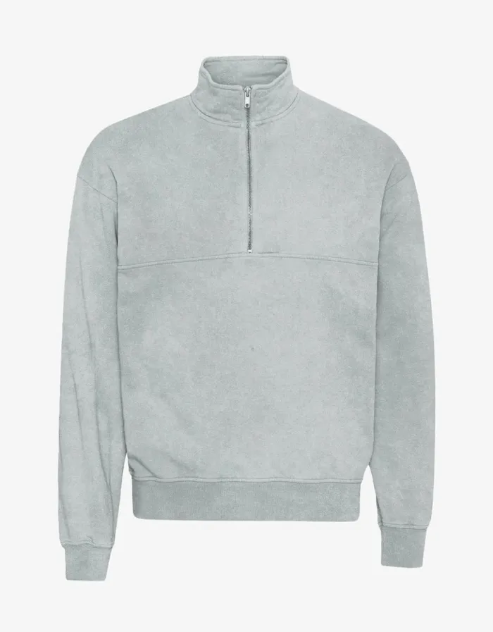 Men Organic Quarter Zip Faded Grey Colorful Standard Quarter Zips