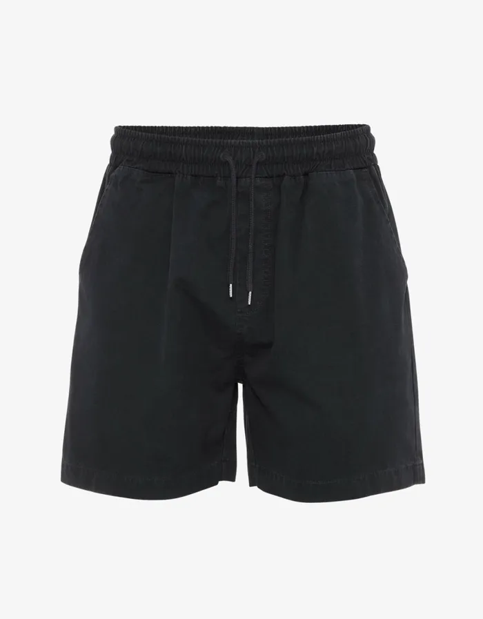 Men Organic Twill Shorts Deep Black Colorful Standard Shorts