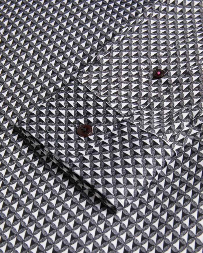 Men ORMSBY 8211 Long Sleeve Geometric Print Shirt Black Ted Baker Shirts