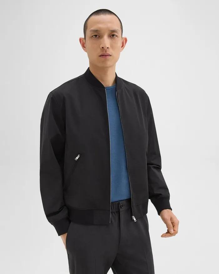 Men Outerwear Theory Tailored Bomber Jacket In Foundation Twill Black