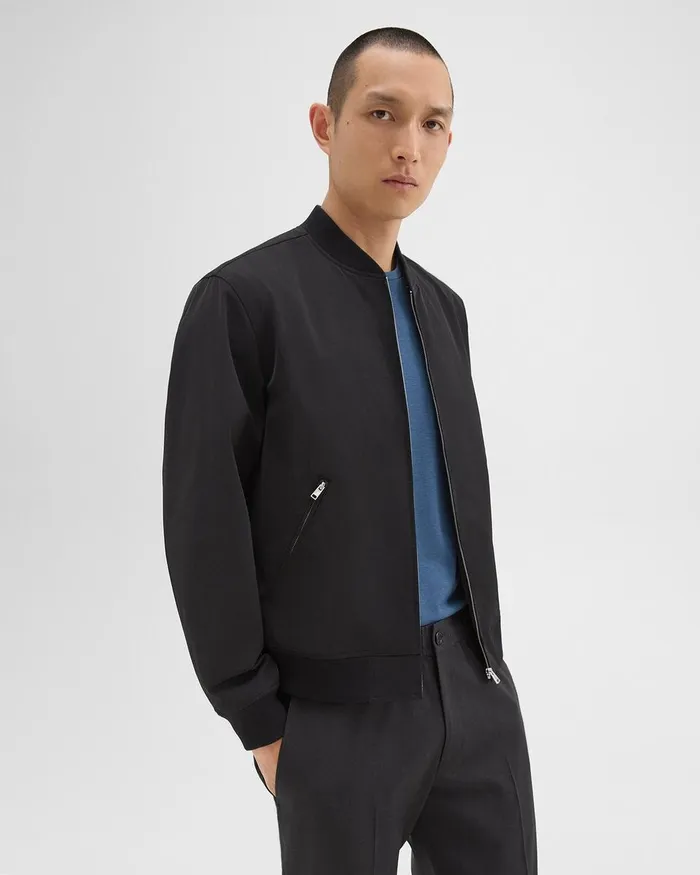 Men Outerwear Theory Tailored Bomber Jacket In Foundation Twill Black