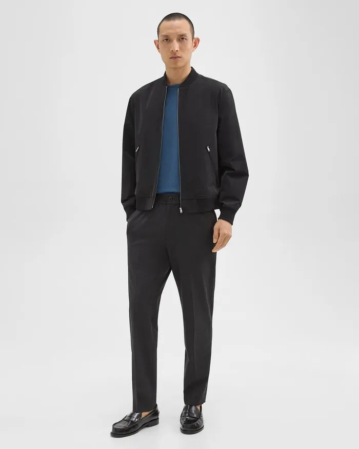Men Outerwear Theory Tailored Bomber Jacket In Foundation Twill Black