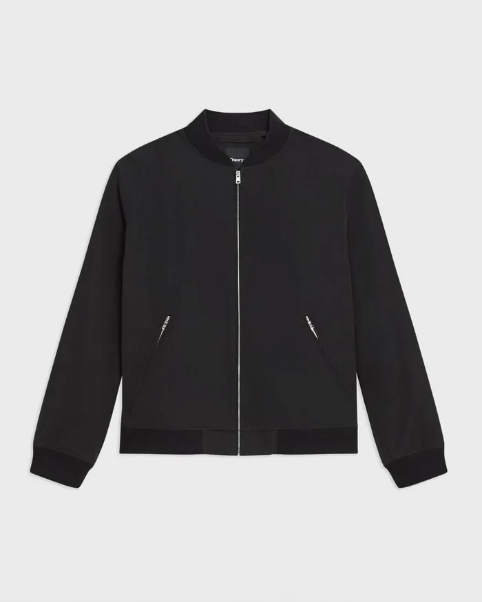 Men Outerwear Theory Tailored Bomber Jacket In Foundation Twill Black