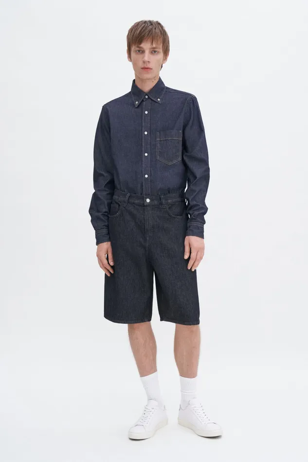 Men Oversized Jean Shorts Black Wash Filippa K Jeans