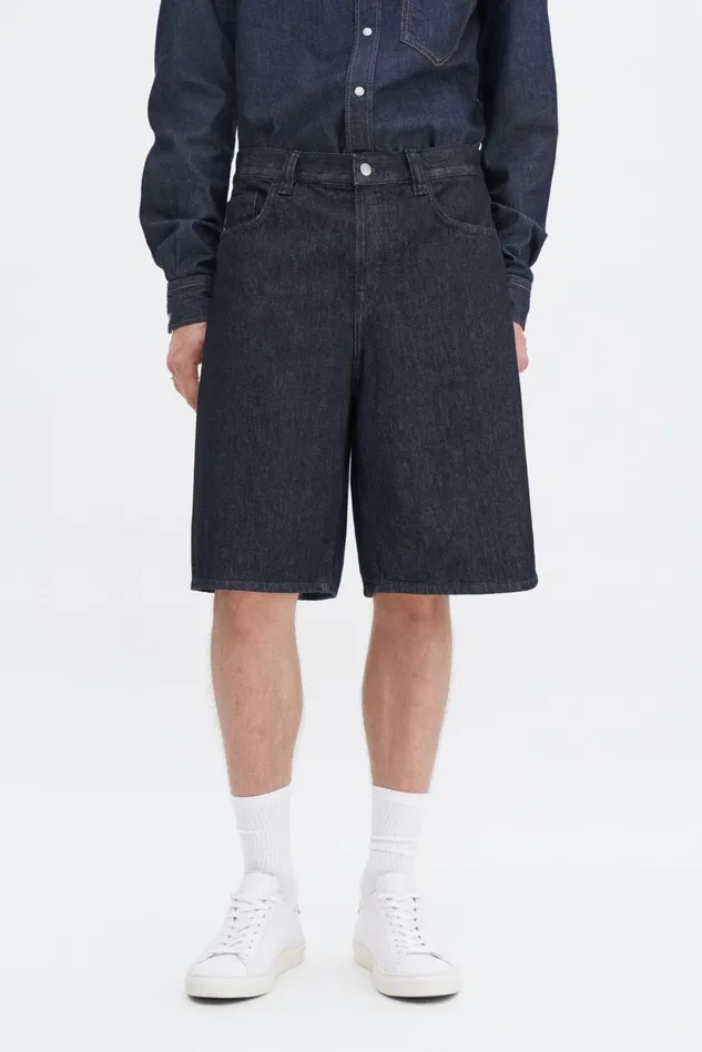 Men Oversized Jean Shorts Black Wash Filippa K Jeans