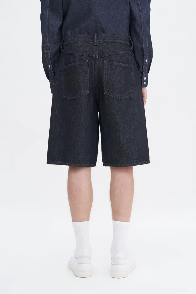 Men Oversized Jean Shorts Black Wash Filippa K Jeans