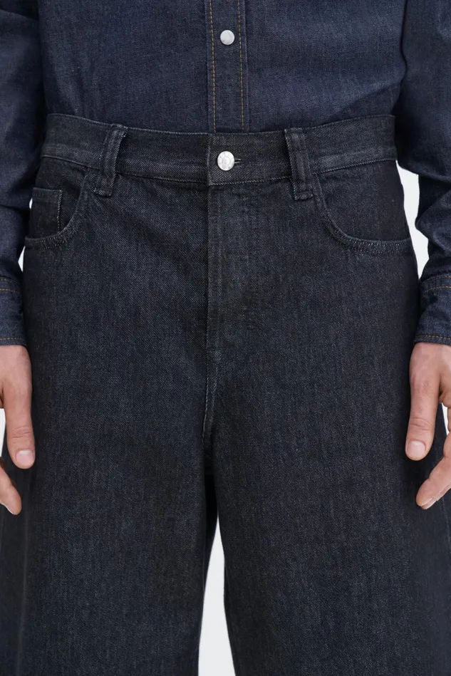 Men Oversized Jean Shorts Black Wash Filippa K Jeans