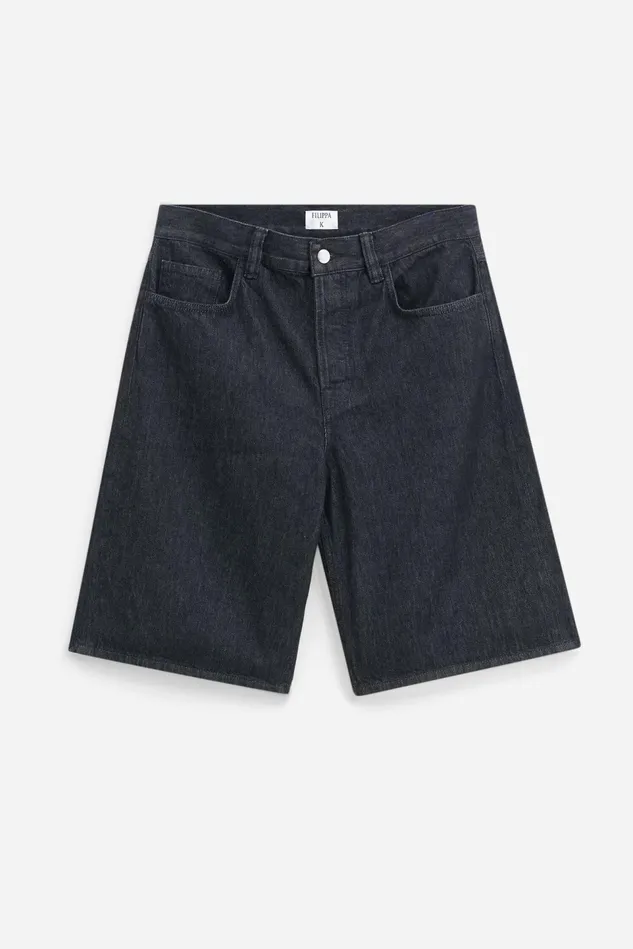 Men Oversized Jean Shorts Black Wash Filippa K Jeans