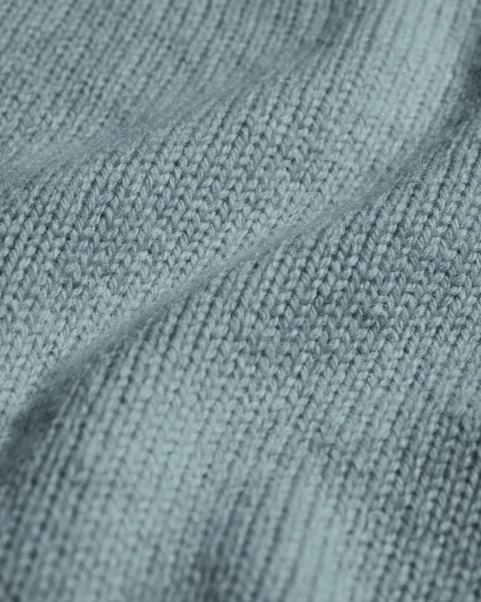 Men Oversized Merino Wool Crew Stone Blue Colorful Standard Knit Sweaters