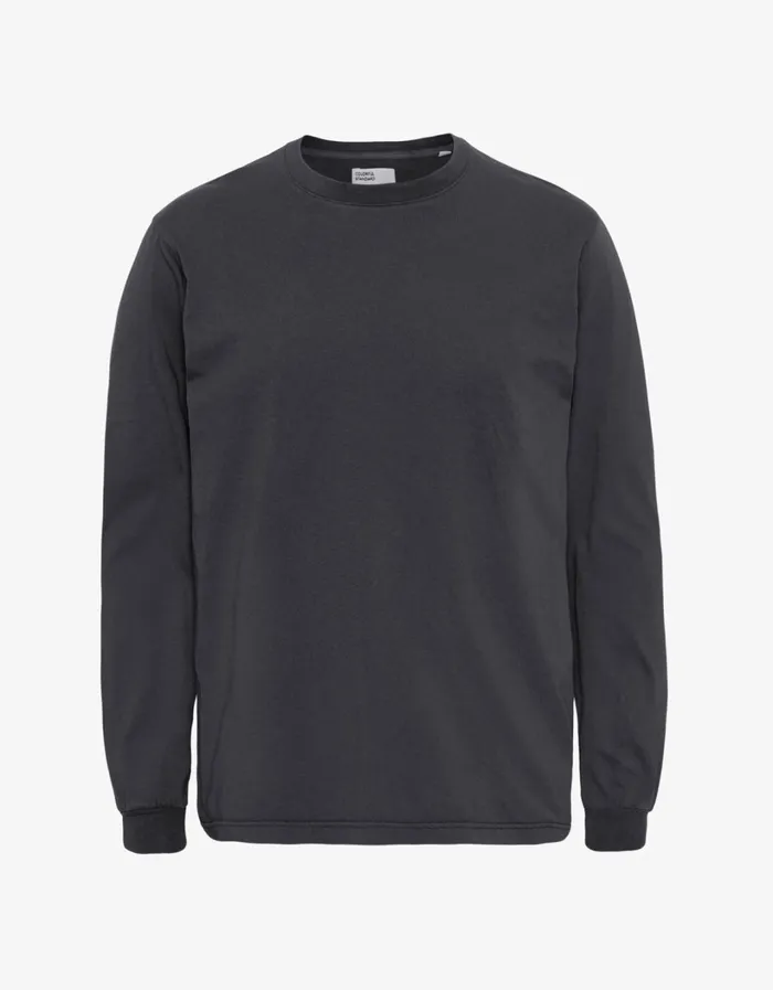 Men Oversized Organic LS TShirt Lava Grey Colorful Standard TShirts