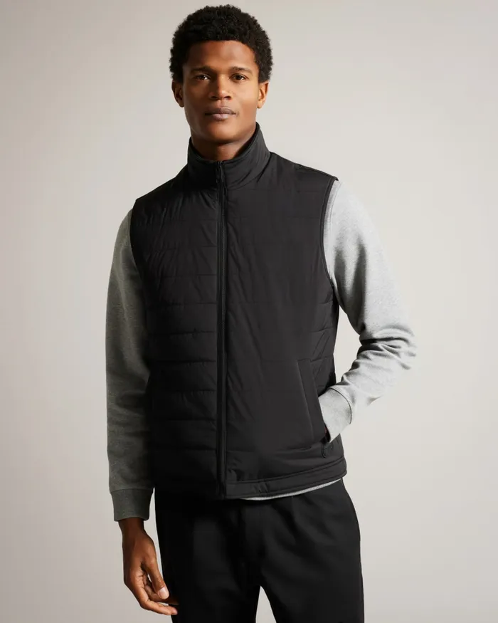Men OVETA 8211 Showerproof Quilted Nylon Gilet Black Ted Baker Coats and Jackets Men OVETA 8211 Showerproof Quilted Nylon Gilet Black Ted Baker Coats and Jackets