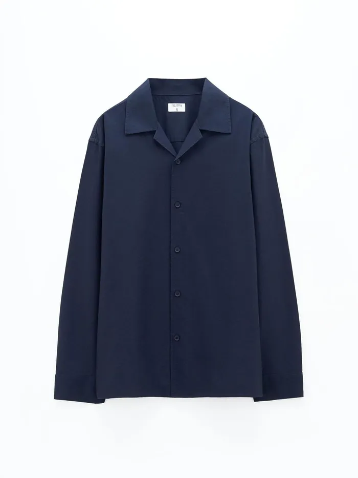 Men Oxford Overshirt Navy Filippa K Shirts