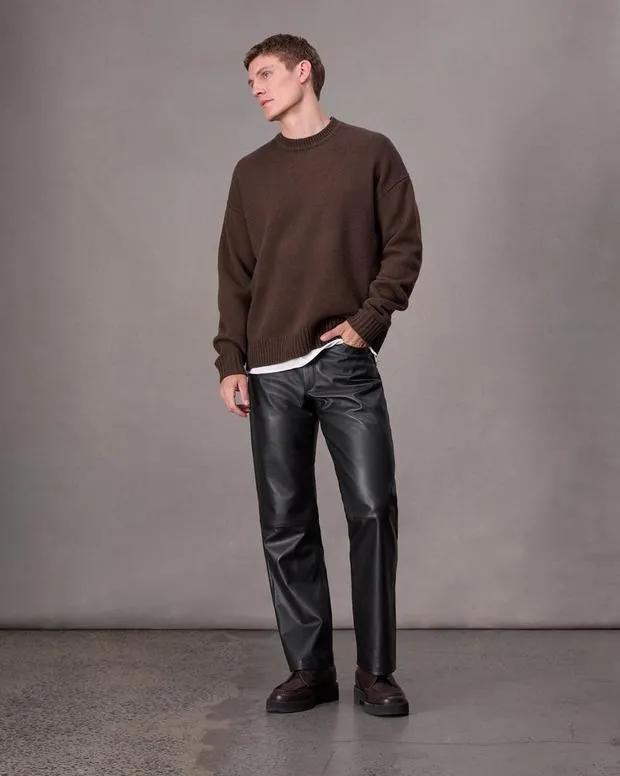 Men Pants Rag and Bone Fit 4 Leather Jean Black