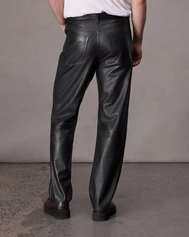 Men Pants Rag and Bone Fit 4 Leather Jean Black