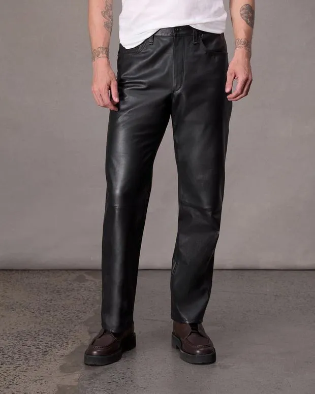 Men Pants Rag and Bone Fit 4 Leather Jean Black