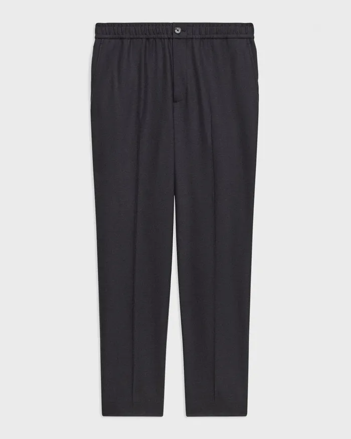 Men Pants Theory Larin Drawstring Pant In Stretch Flannel Dark Navy