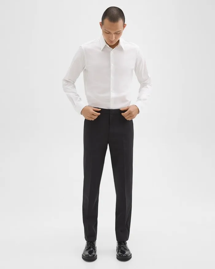 Men Pants Theory Mayer Pant In Stretch Wool Black
