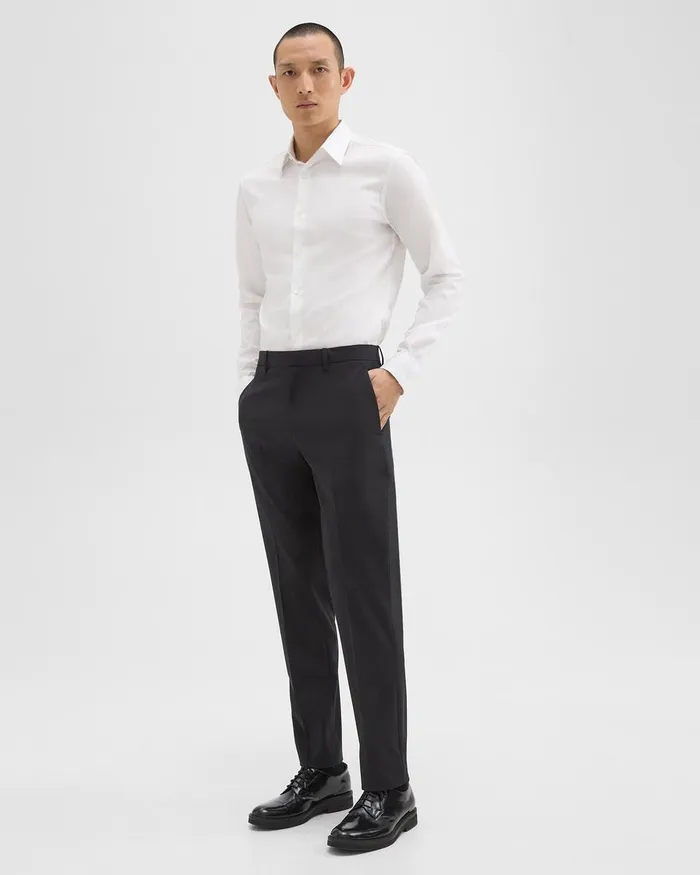 Men Pants Theory Mayer Pant In Stretch Wool Black