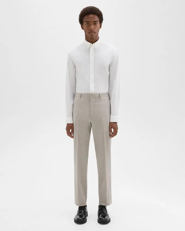 Men Pants Theory Mayer Pant In Stretch Wool Sand Melange