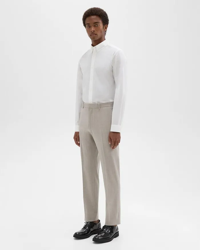 Men Pants Theory Mayer Pant In Stretch Wool Sand Melange