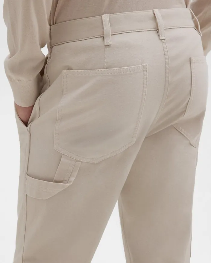 Men Pants Theory Zaine Carpenter Pant In Stretch Cotton Canvas Sand