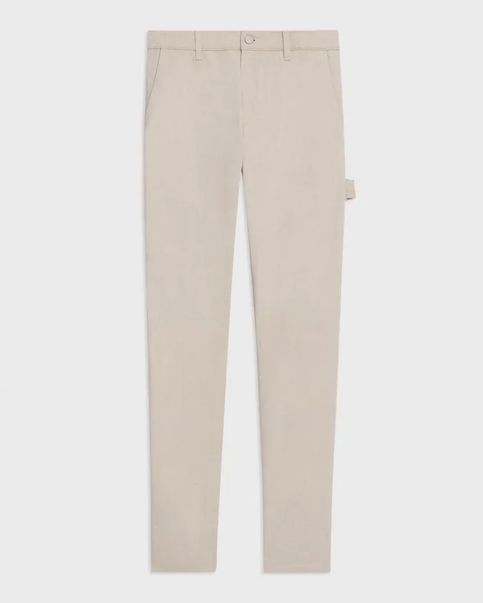 Men Pants Theory Zaine Carpenter Pant In Stretch Cotton Canvas Sand