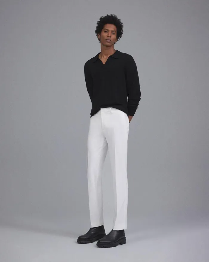 Men Pants Theory Zaine Pant In Stretch Cotton White