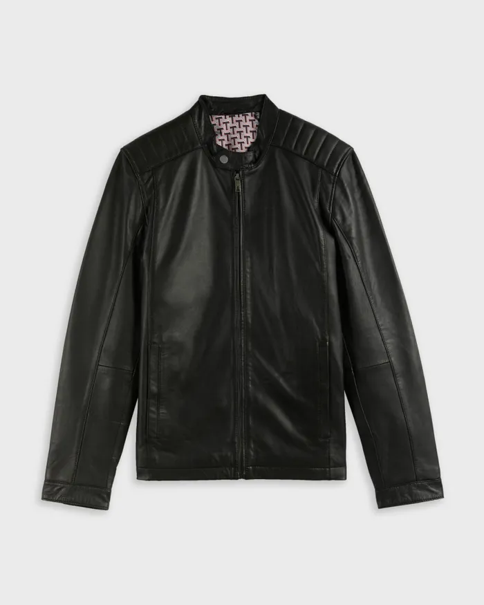 Men PAYPA 8211 Leather Jacket Black Ted Baker Coats and Jackets