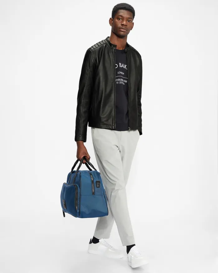 Men PAYPA 8211 Leather Jacket Black Ted Baker Coats and Jackets