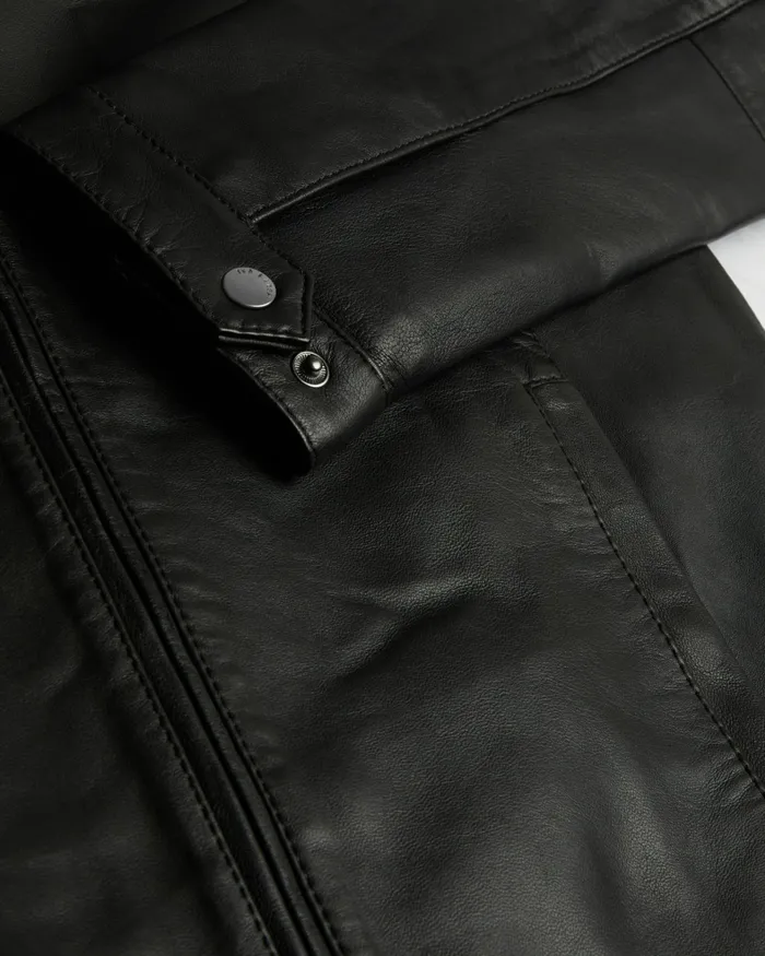 Men PAYPA 8211 Leather Jacket Black Ted Baker Coats and Jackets