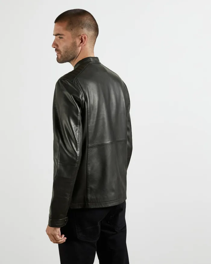 Men PAYPA 8211 Leather Jacket Black Ted Baker Coats and Jackets