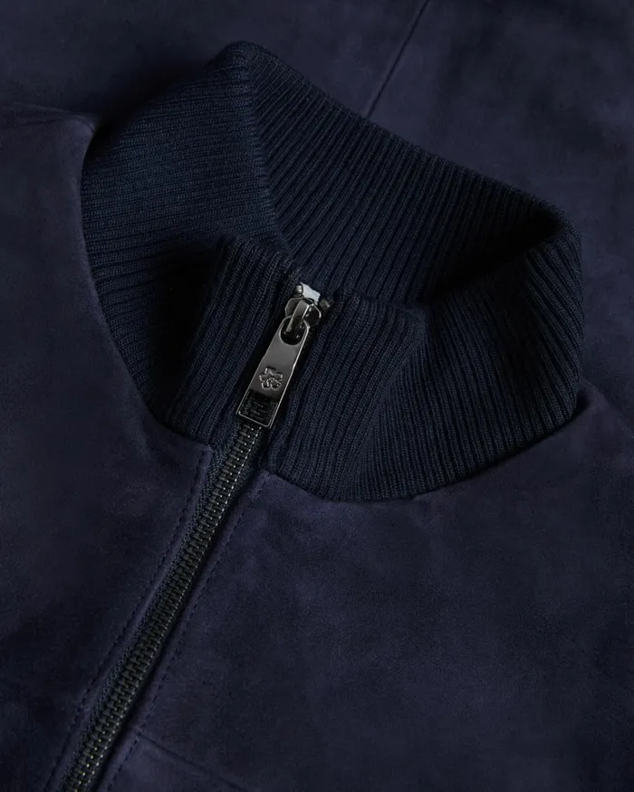 Men PEVERIL 8211 Suede Funnel Neck Bomber Jacket Navy Ted Baker Coats and Jackets Men PEVERIL 8211 Suede Funnel Neck Bomber Jacket Navy Ted Baker Coats and Jackets