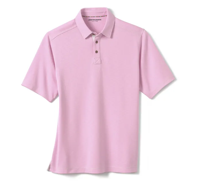 Men Polos and Tees Johnston and Murphy Vintage Slub Polo Hot Pink