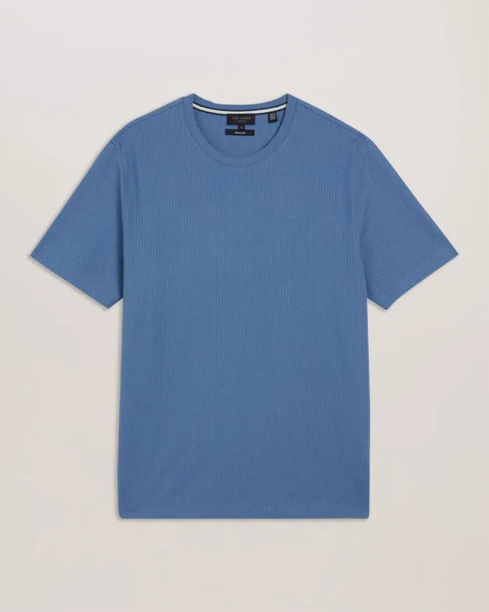 Men RAKES 8211 Textured Regular Fit TShirt Blue Ted Baker Tops