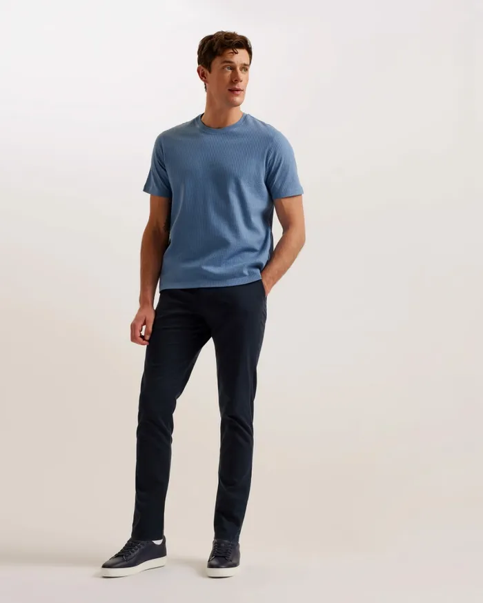 Men RAKES 8211 Textured Regular Fit TShirt Blue Ted Baker Tops
