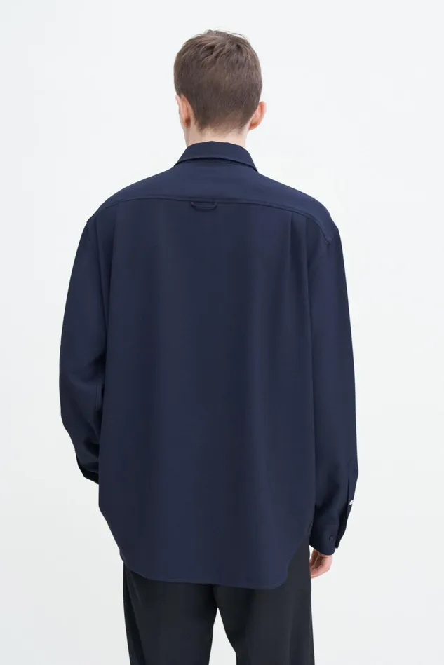 Men Relaxed Patch Pocket Shirt Navy Filippa K Shirts