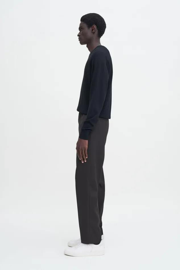 Men Relaxed Wool Trousers Dark Brown Filippa K Trousers