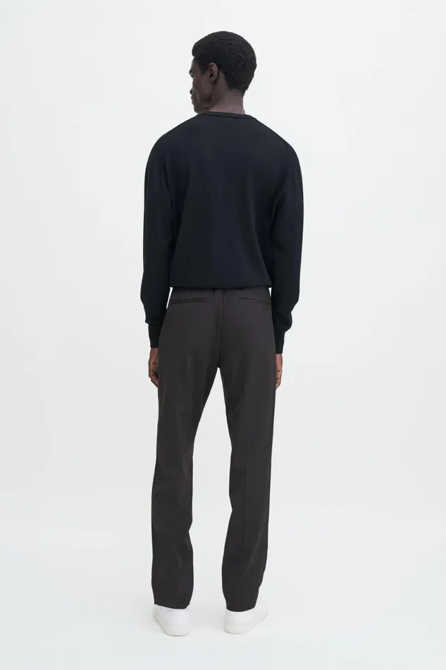 Men Relaxed Wool Trousers Dark Brown Filippa K Trousers