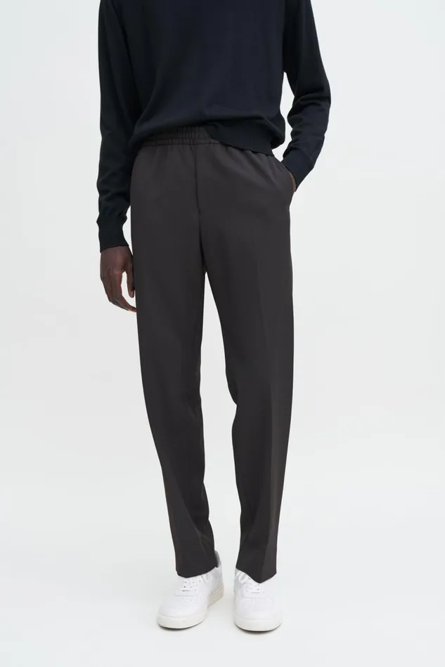 Men Relaxed Wool Trousers Dark Brown Filippa K Trousers