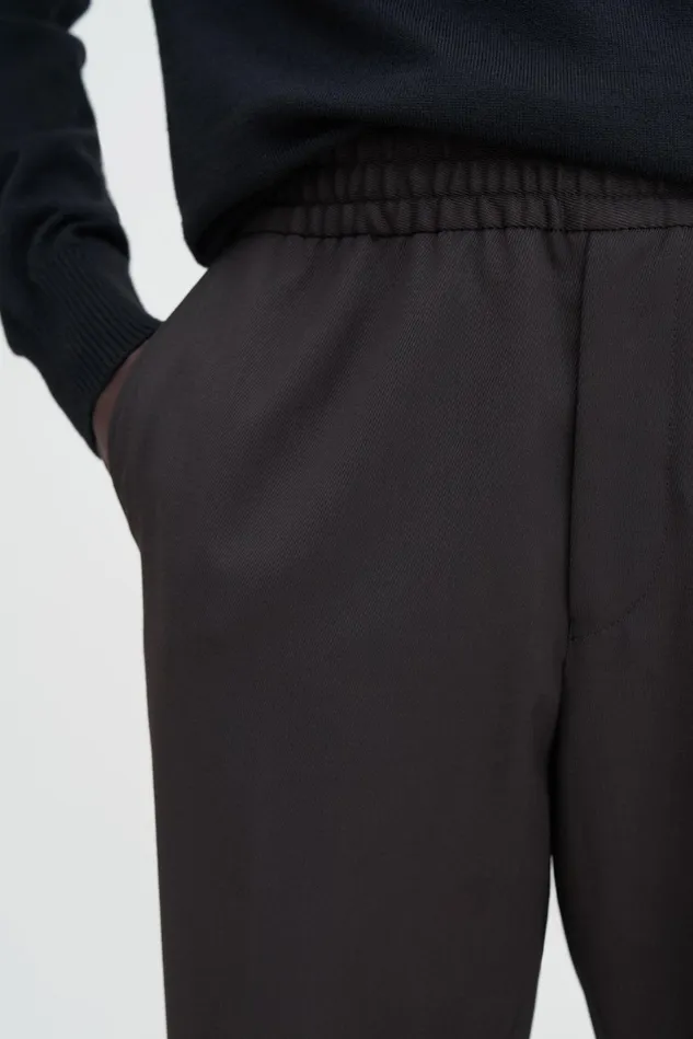 Men Relaxed Wool Trousers Dark Brown Filippa K Trousers