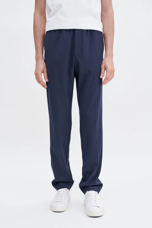 Men Relaxed Wool Trousers Dusk Blue Filippa K Trousers