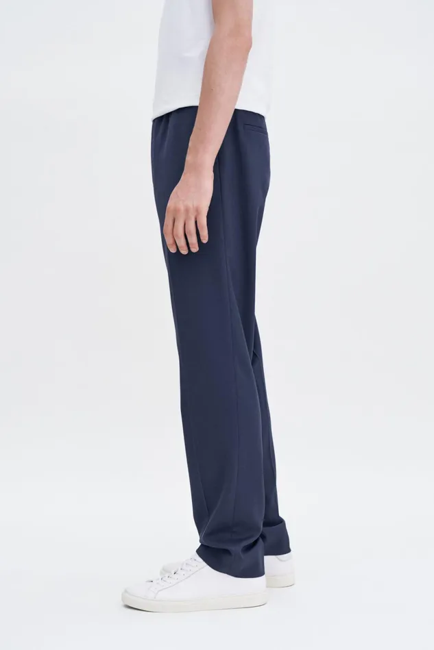 Men Relaxed Wool Trousers Dusk Blue Filippa K Trousers