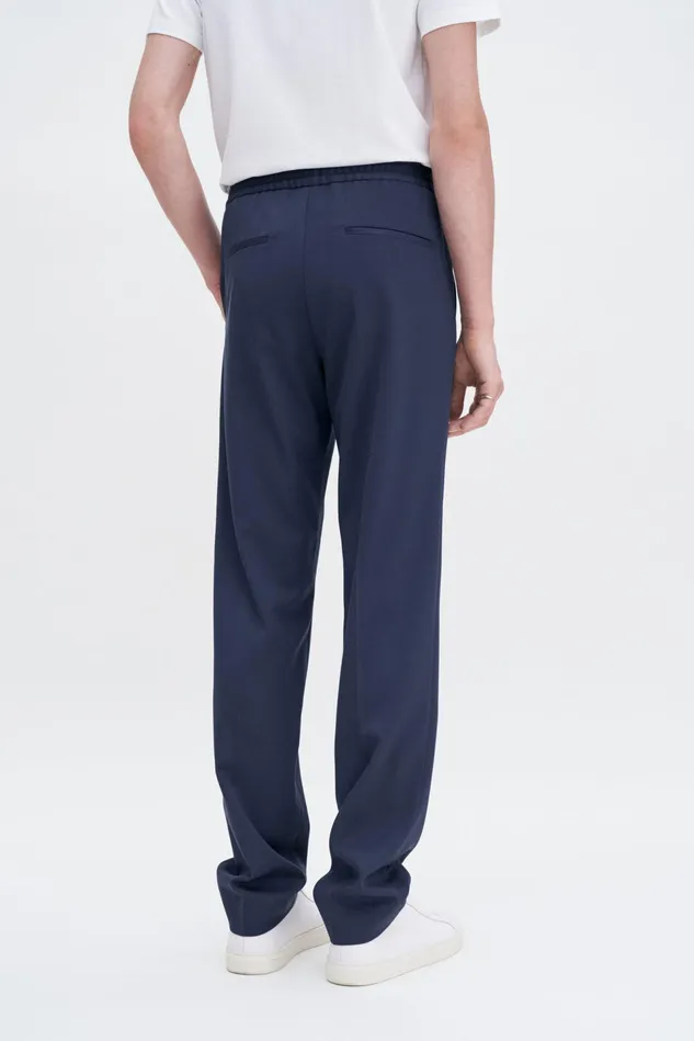 Men Relaxed Wool Trousers Dusk Blue Filippa K Trousers