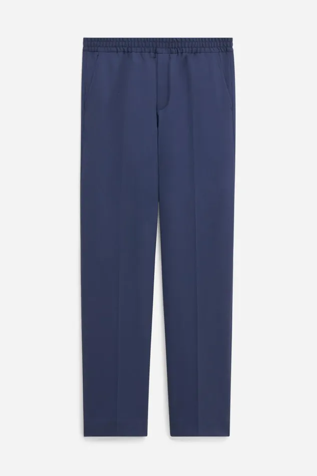 Men Relaxed Wool Trousers Dusk Blue Filippa K Trousers