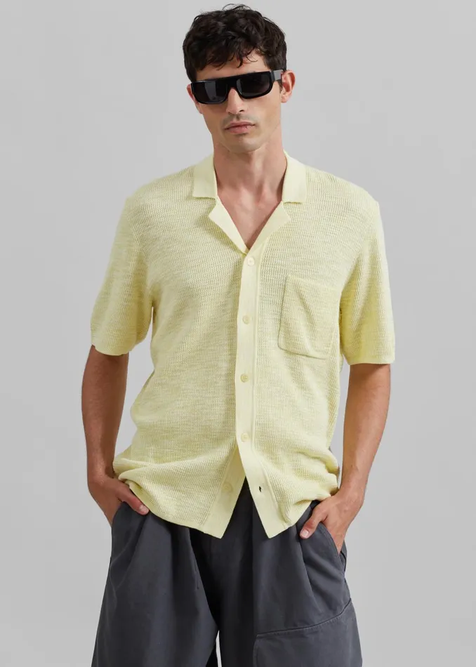 Men Samse Samse Larry Shirt 8211 Wax Yellow Melange The Frankie Shop Tops