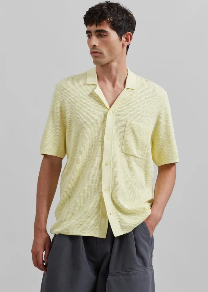 Men Samse Samse Larry Shirt 8211 Wax Yellow Melange The Frankie Shop Tops