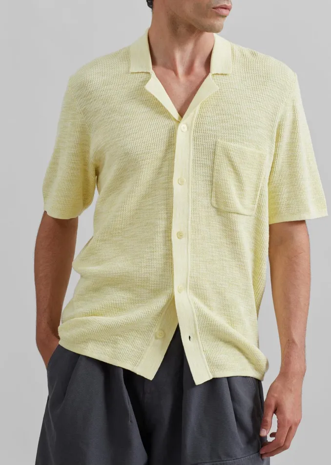 Men Samse Samse Larry Shirt 8211 Wax Yellow Melange The Frankie Shop Tops