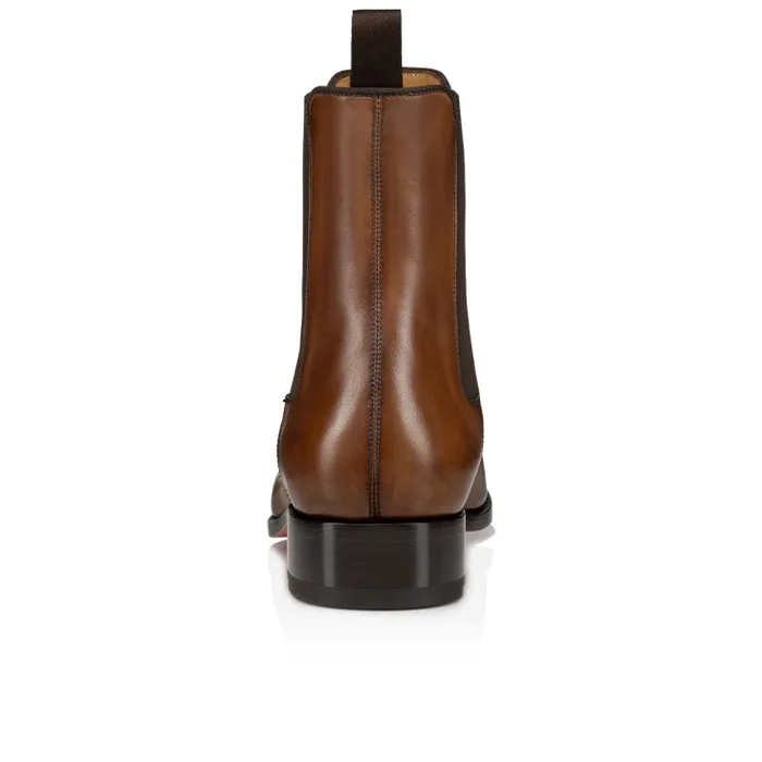 Men Samson Boots 8211 Patinated Calf Leather 8211 Havane Christian Louboutin Boots